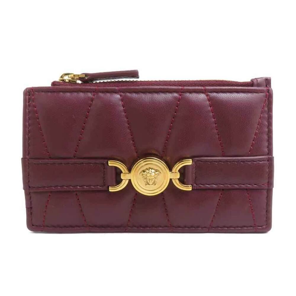 Versace wallet/coin case, leather, wine red, men's/women's, r11205c
